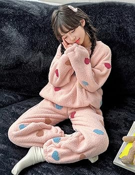 Amazon | [Lhyxuuk] ルームウェア 女の子 パジャマ もこもこ